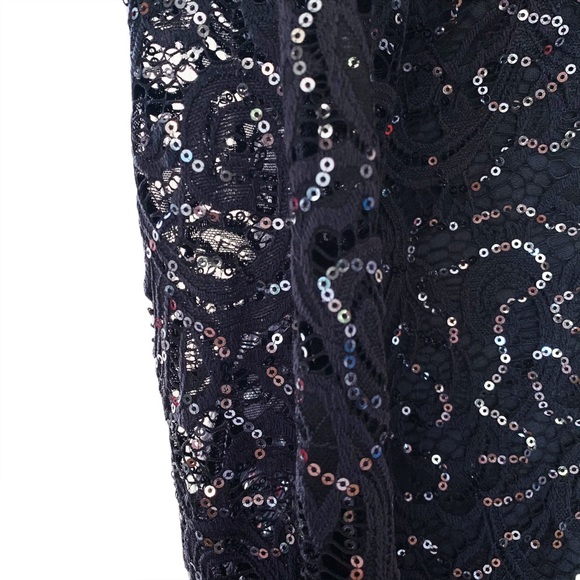 Marina sequin long sleeve lace gown size S - Picture 5 of 7